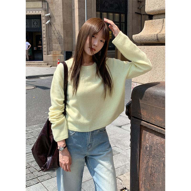 Knitwear |  Womens Round Neck Knitted Long Sleeve Sweater Clothing Knitwear