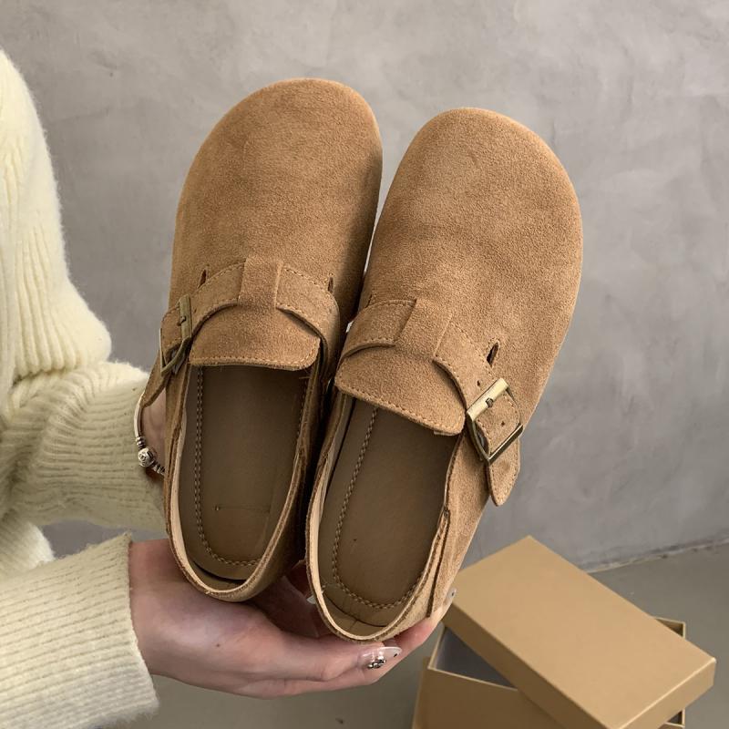 Loafers |  Womens Buckle Mule Flats Loafers Khaki