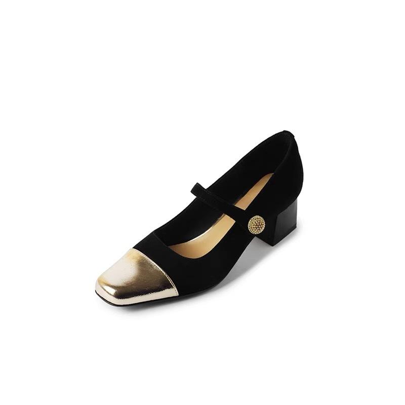 Mary Janes |  Womens Metal & Velvet Mary Jane Heels Mary Janes Mary Janes