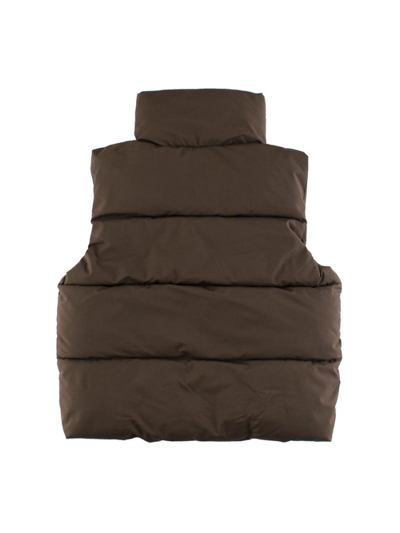 Outerwear |  Womens Thermal Solid High Neck Zip Up Puffer Vest Clothing Outerwear