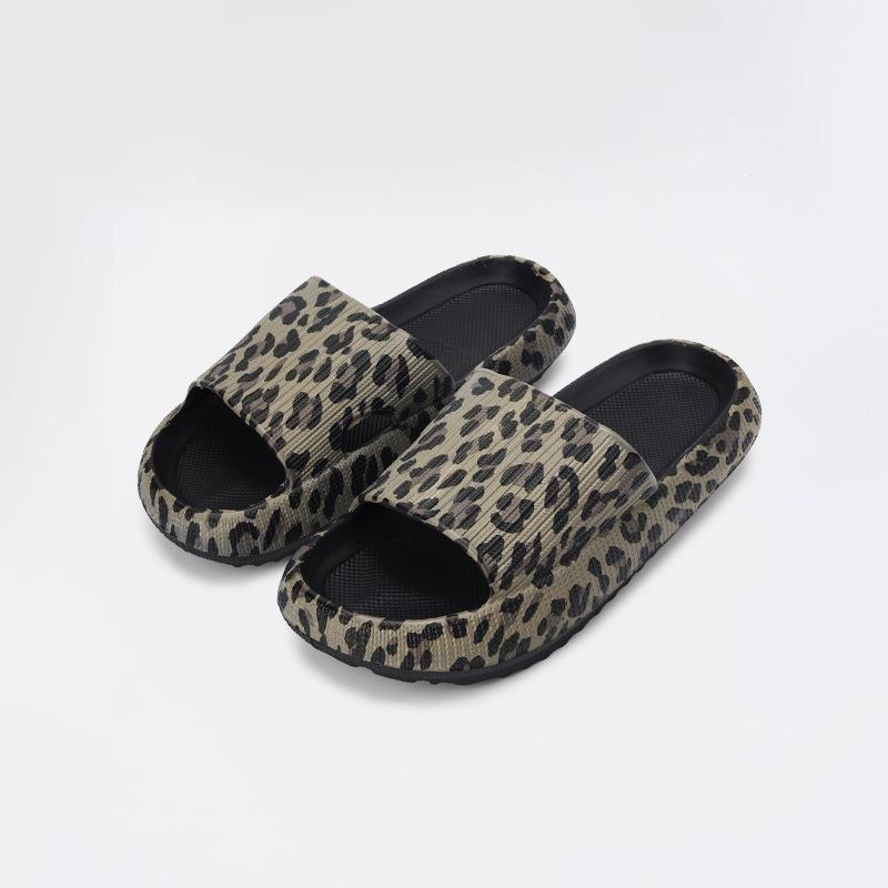 Slippers |  Womens Leopard Print Slippers Shoes Brown