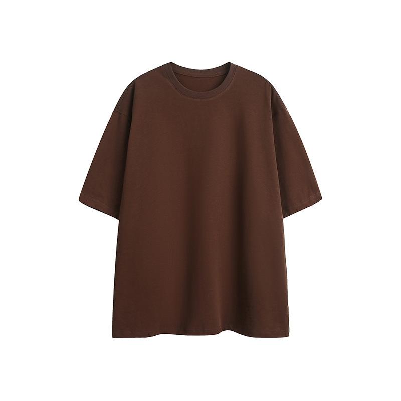 Tops |  Womens Jersey Round Neckline Mushroom Short Sleeve Top Clothing Brown