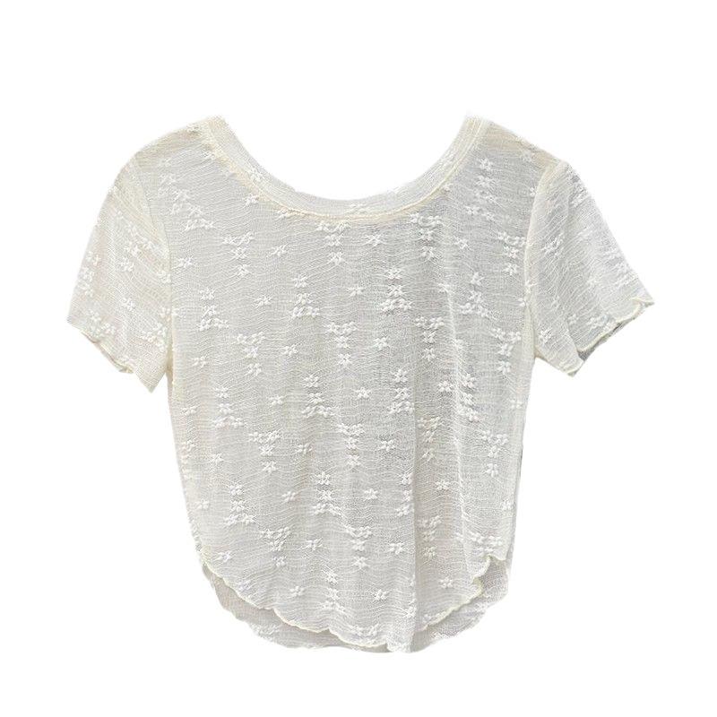 Tops |  Womens Lace Square Neck Knotted Long Sleeve Top Clothing Beige